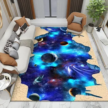 Иллюзорная Svemir, Zvjezdano nebo, tepisi s 3D ispis za dnevni boravak, tepisi za spavaće sobe, tepih s prostora planeta, tepih za igre u dječjoj sobi
